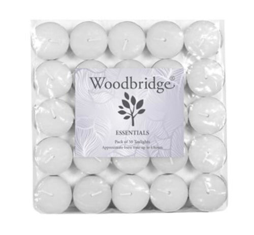 White Unscented Tealights Pack of 50 - scentaholic.uk